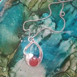 Vintage sterling silver swirl pendant, .925